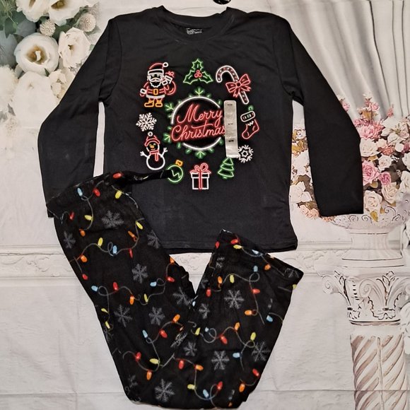 Christmas Kids/Boys Fleece Pajamas Sleep Set S - Picture 1 of 5